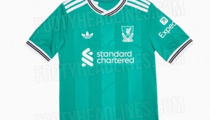 利物浦25-26赛季第三球衣曝光：海绿色+现代化经典队徽